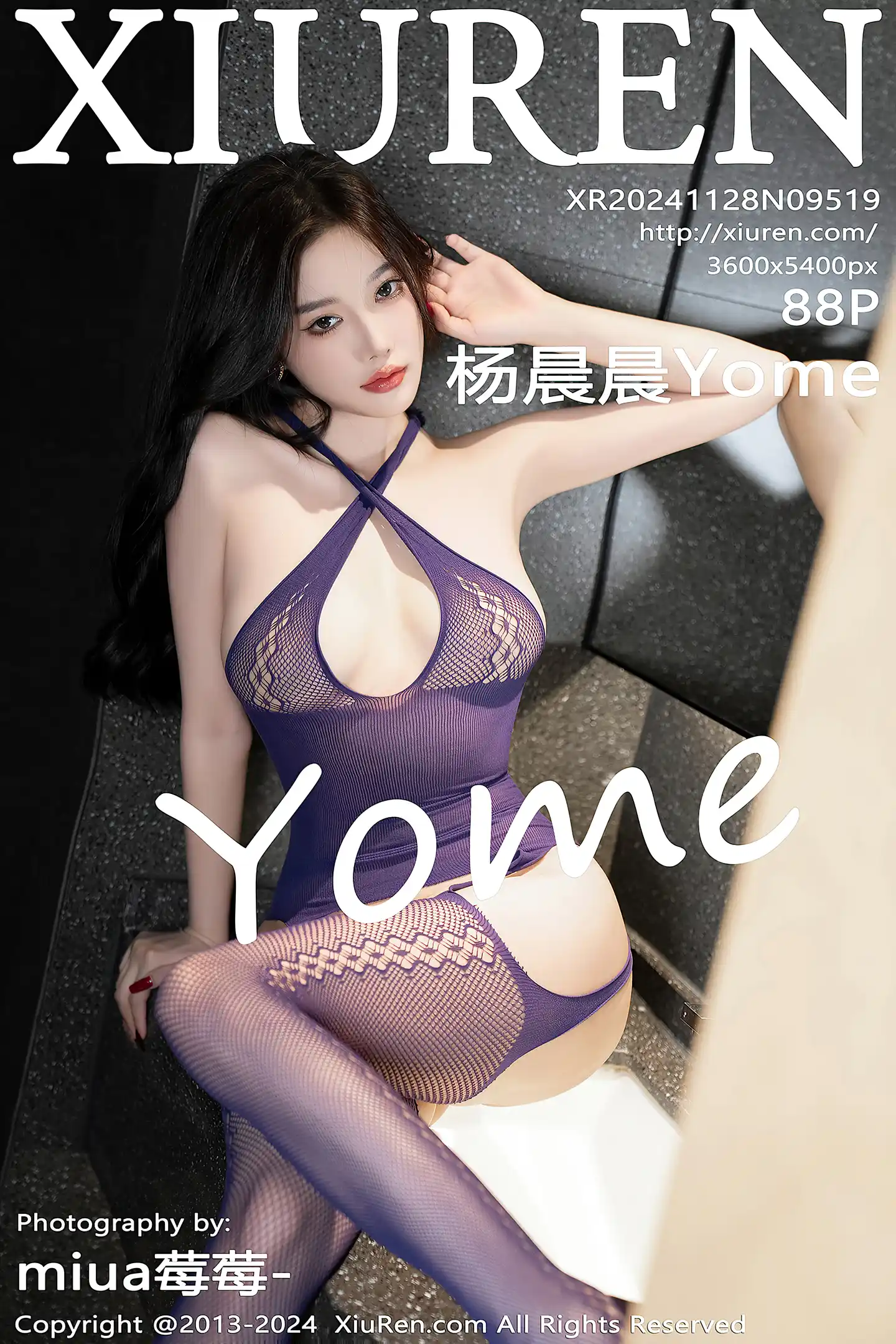 [XiuRen秀人网] VOL.9519 女神杨晨晨Yome性感紫色轻透情趣服饰秀丰腴身材完美诱惑写真88P-秀人网官方网站